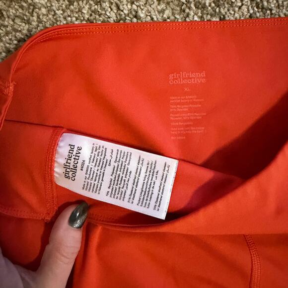 Girlfriend Collective Orange Leggings Cropped Size XL - Picture 4 of 6